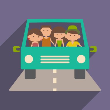 Düz gölge simgesi ve mobil uygulama kolay seyahat ile