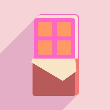 Düz gölge simgesi ve mobil uygulama dondurmalı kek ile