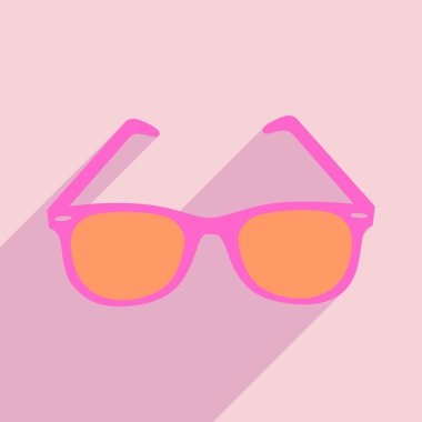 Düz gölge simgesi ve mobil uygulama güneş gözlüğü ile