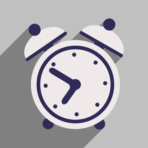 Piso con icono de sombra y aplicación móvil reloj despertador — Archivo Imágenes Vectoriales