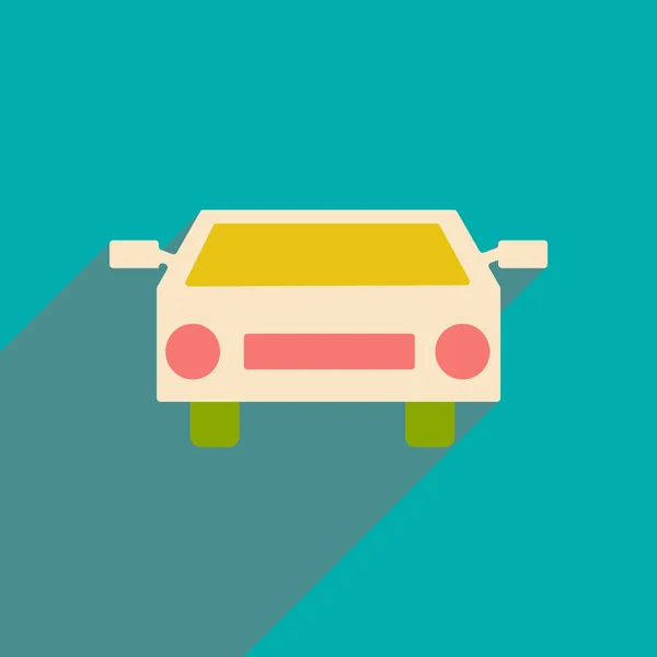 Piso con icono de sombra y coche applacation móvil — Vector de stock