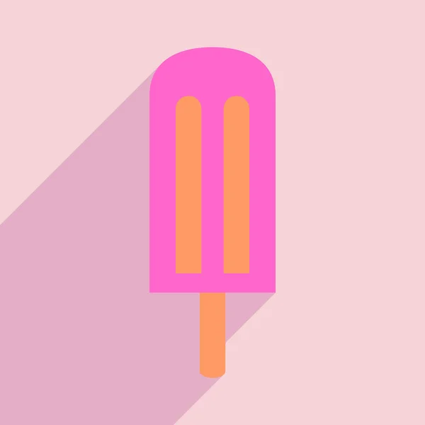 Plat avec icône d'ombre et application mobile glace lolly — Image vectorielle