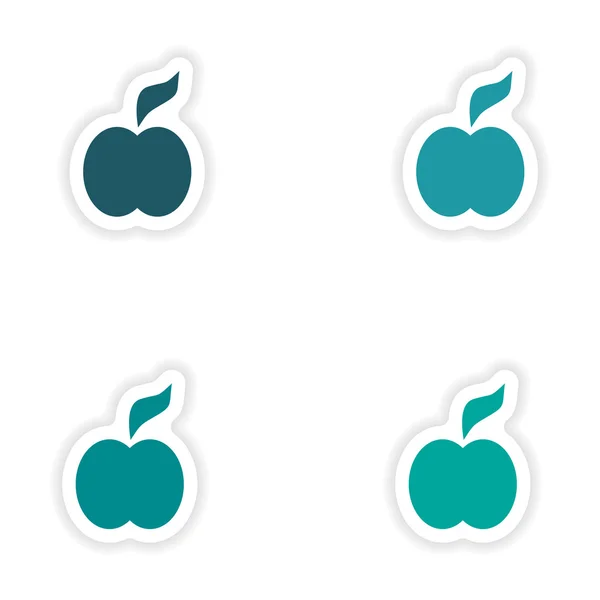 Vergadering realistische sticker ontwerp op papier apple — Stockvector