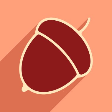 Düz gölge simgesi ve mobil uygulama meşe palamudu ile