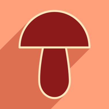 Düz gölge simgesi ve mobil uygulama porcini ile