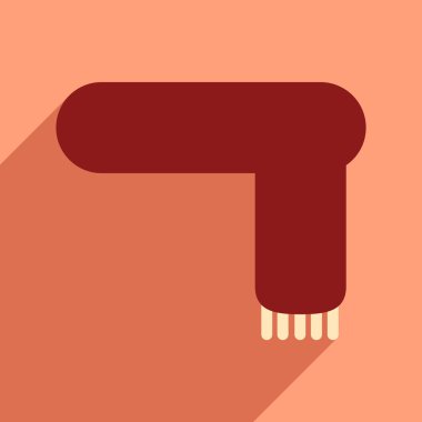 Düz gölge simgesi ve mobil uygulama eşarp ile 