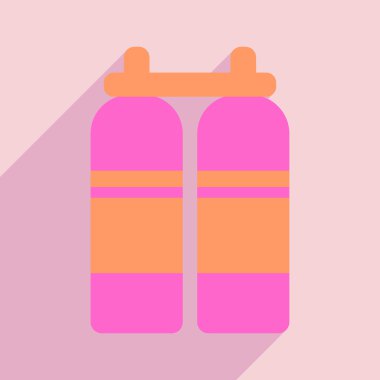 Düz gölge simgesi ve mobil uygulama hava Silindirler ile