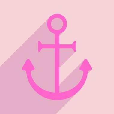 Düz gölge simgesi ve mobil uygulama çapa ile