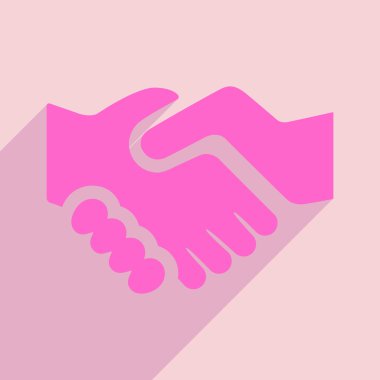 Düz gölge simgesi ve mobil uygulama el sıkışma ile