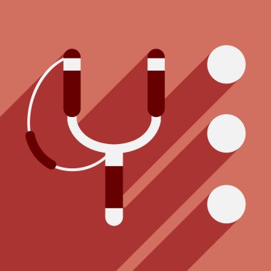 Düz gölge simgesi ve mobil uygulama sapan ile