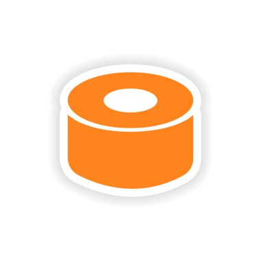 Kağıt suşi simge etiketi gerçekçi tasarım