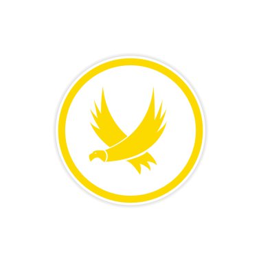 etiket siluet bir kartal