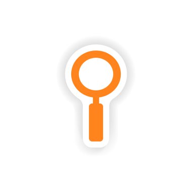 Kağıt büyüteç simgesini etiket gerçekçi tasarım