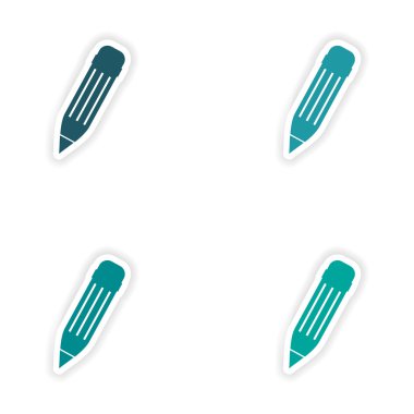 kağıt kalem üzerinde derleme gerçekçi etiket tasarımı