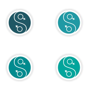 derleme gerçekçi etiket tasarım kağıt eşitlikle cinsiyetler