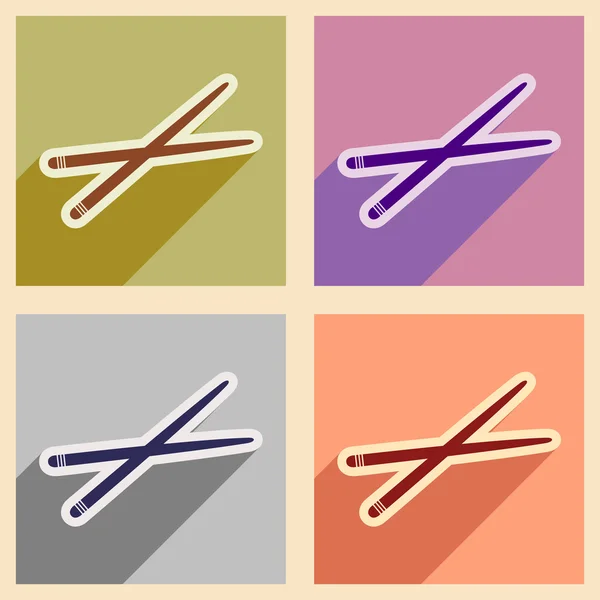 Flat with shadow concept chopsticks stylish background