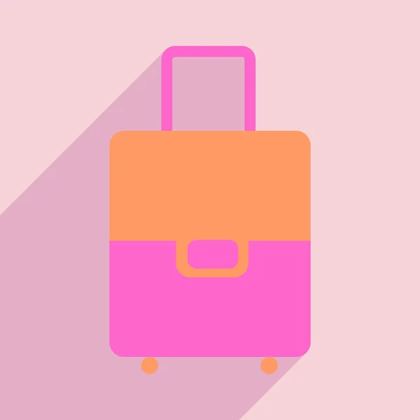 Platta med skugga ikonen och mobil applikation väska med hjul — Stock vektor