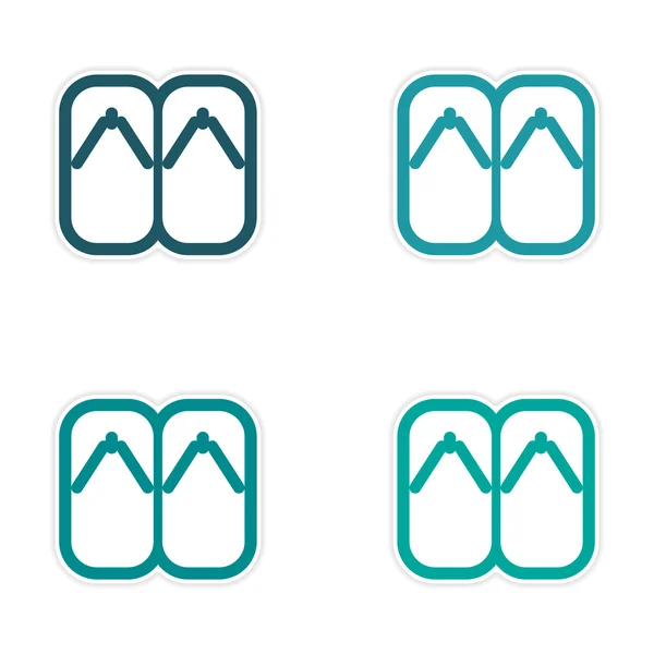 สติกเกอร์รองเท้าแตะญี่ปุ่น — ภาพเวกเตอร์สต็อก