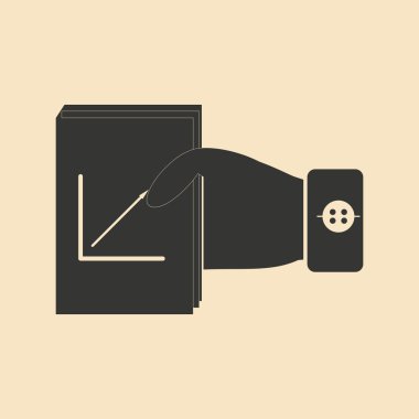 Siyah beyaz Belgeler klasörüyle elinde düz