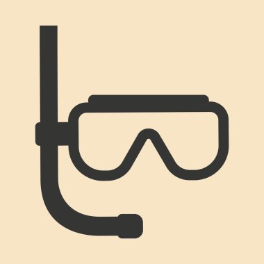 Maske dalış düz siyah ve beyaz mobil uygulama