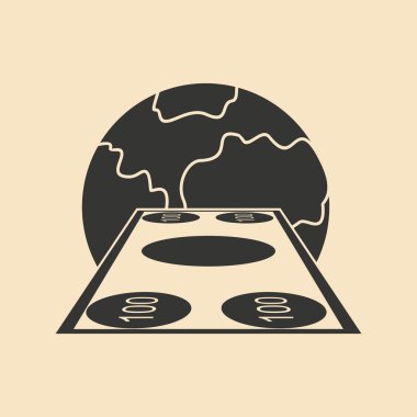 Düz siyah beyaz dünya ve para