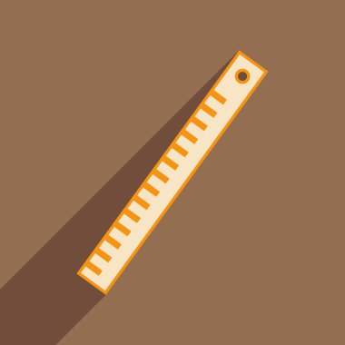 Düz gölge simgesi ve mobil uygulama cetvel ile