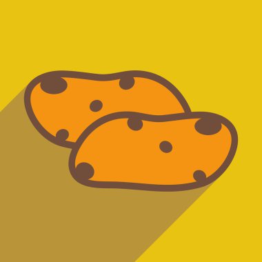 Düz gölge simgesi ve mobil uygulama patates ile