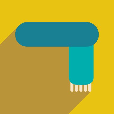 Düz gölge simgesi ve mobil uygulama eşarp ile