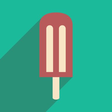 Düz gölge simgesi ve mobil uygulama Buz lolly ile