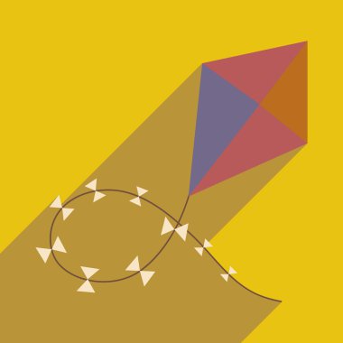 Düz gölge simgesi ve mobil uygulama uçurtma ile