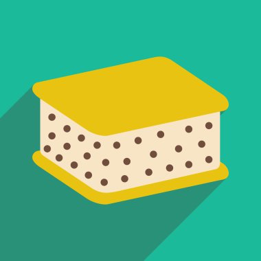 Düz gölge simgesi ve mobil uygulama dondurma ile