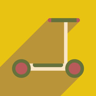 Düz gölge simgesi ve mobil uygulama scooter ile