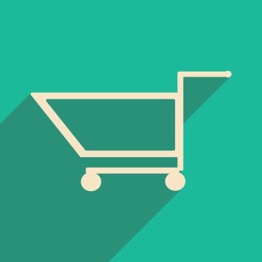 Düz gölge simgesi ve mobil uygulama arabası ile