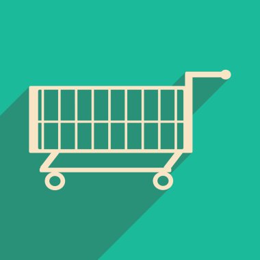 Düz gölge simgesi ve mobil uygulama arabası ile