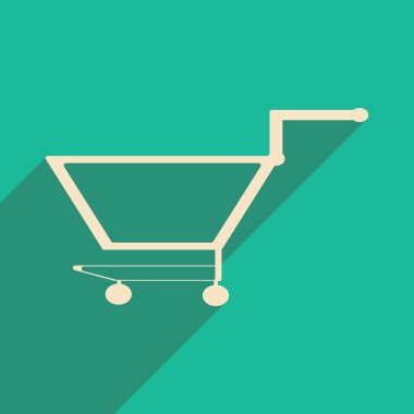 Düz gölge simgesi ve mobil uygulama arabası ile