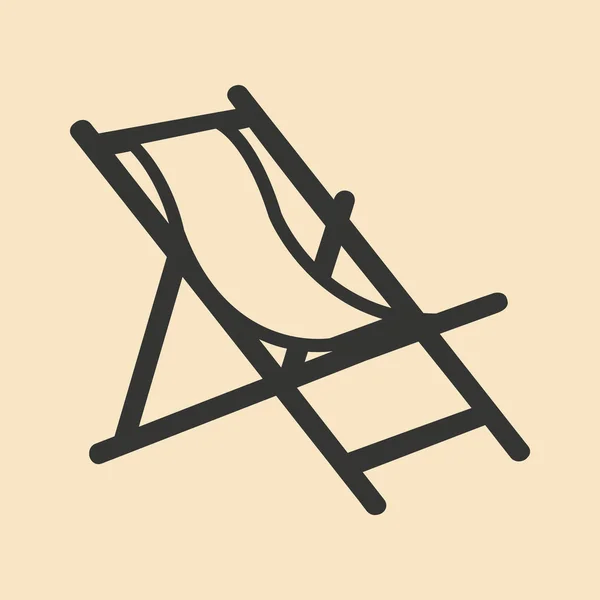 Flat in black and white mobile application deckchair — Stock Vector