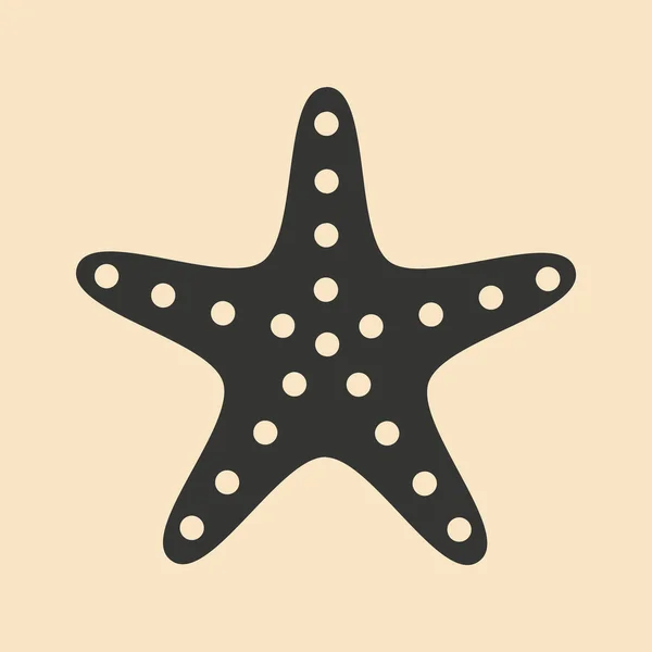 Flat in black and white mobile application sea star — Stock Vector