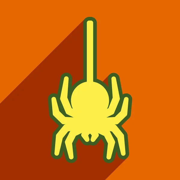 Plat avec icône d'ombre et icônes d'araignée application mobile — Image vectorielle