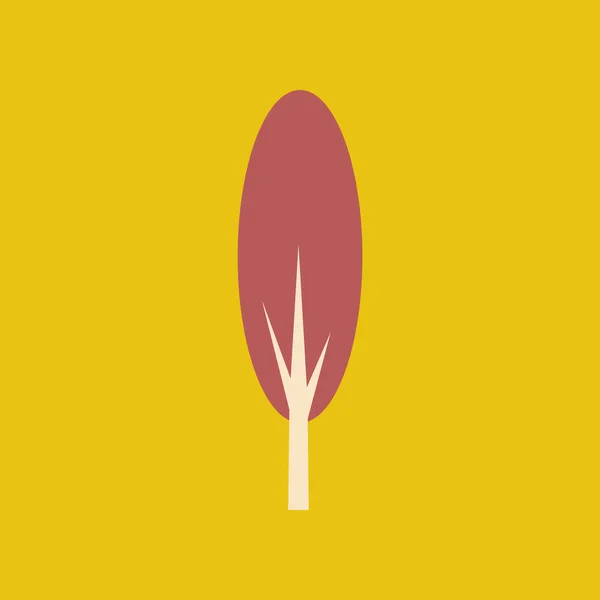 Flat with shadow icon and mobile application tree deciduous