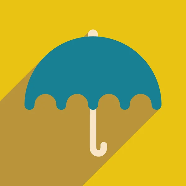 Piso con icono de sombra y paraguas de aplicación móvil — Archivo Imágenes Vectoriales