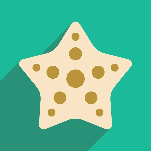 Plano com ícone de sombra e aplicação móvel starfish — Vetor de Stock