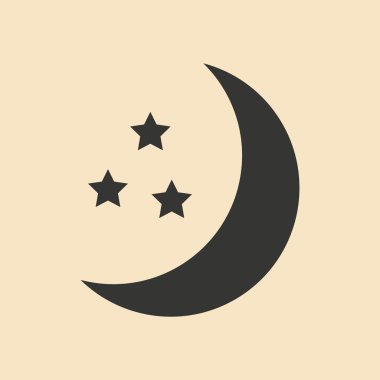 Düz siyah ve beyaz mobil uygulama ay yıldız