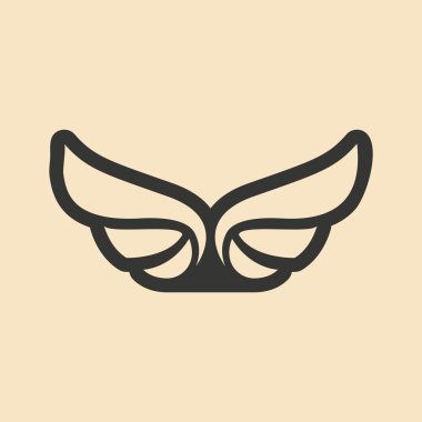 Siyah ve beyaz mobil uygulama dairede Kartal kanatları