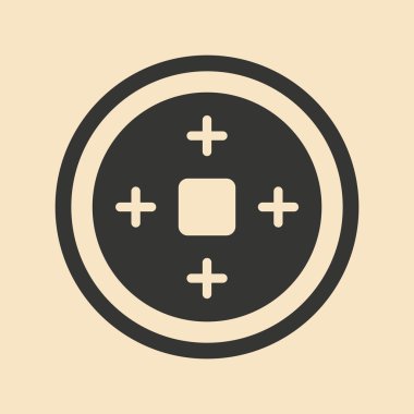 Düz siyah ve beyaz mobil uygulama içinde Çin sikke