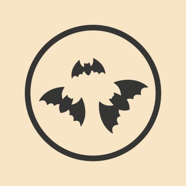 Siyah ve beyaz mobil uygulama dairede uçan yarasalar