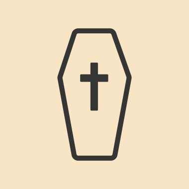 Düz siyah ve beyaz mobil uygulama tabutun içinde