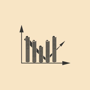 Düz siyah ve beyaz nakit grafikte