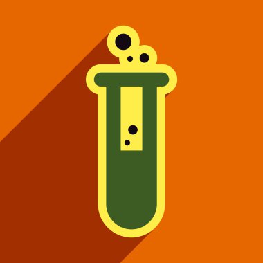 Düz gölge simgesi ile bir renkli arka plan üzerinde zehir şişe