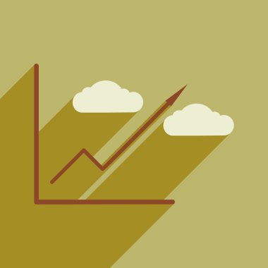 Gölge ekonomik grafik ile modern düz simgesi