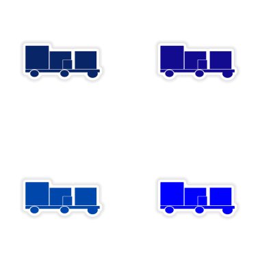 derleme gerçekçi etiket tasarım kağıt üzerinde ulaşım Ürünler Römorklar